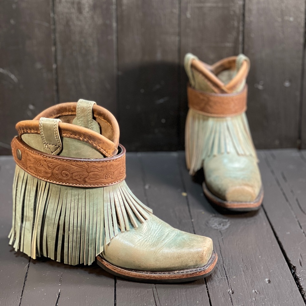 SOLD Upcycled Boho Boots made from a Frye Harness Boot